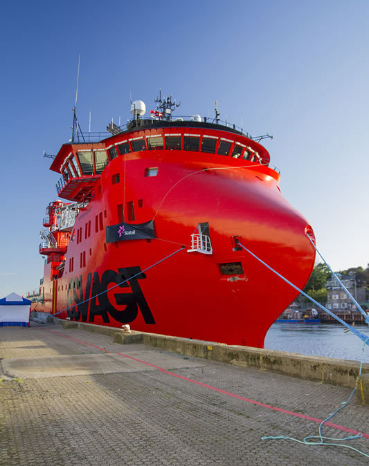 The Esvagt Njord berthed in Great Yarmouth