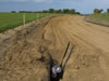 The onshore cable corridor after ducting trenched in