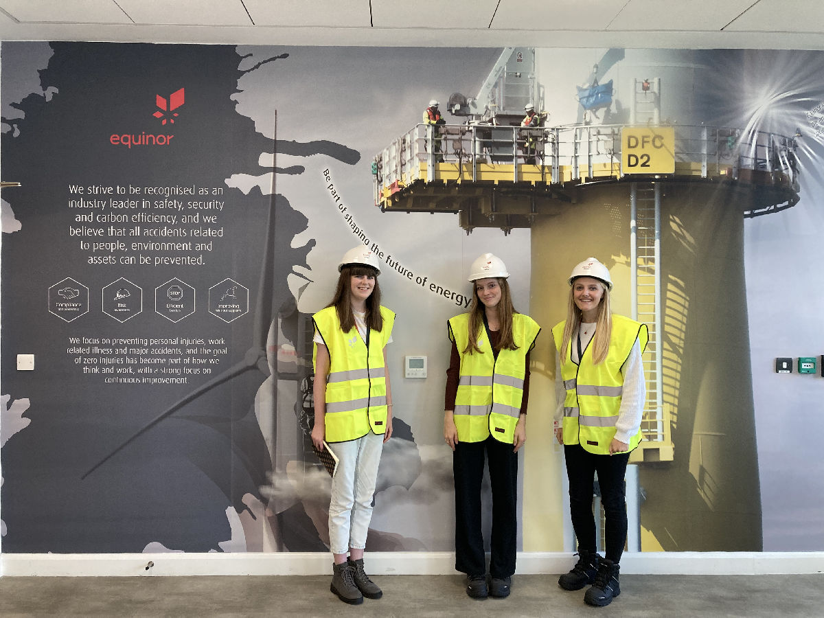 Students on work experience with Equinor at the Dudgeon and Sheringham Shoal Offshore Wind Farms
