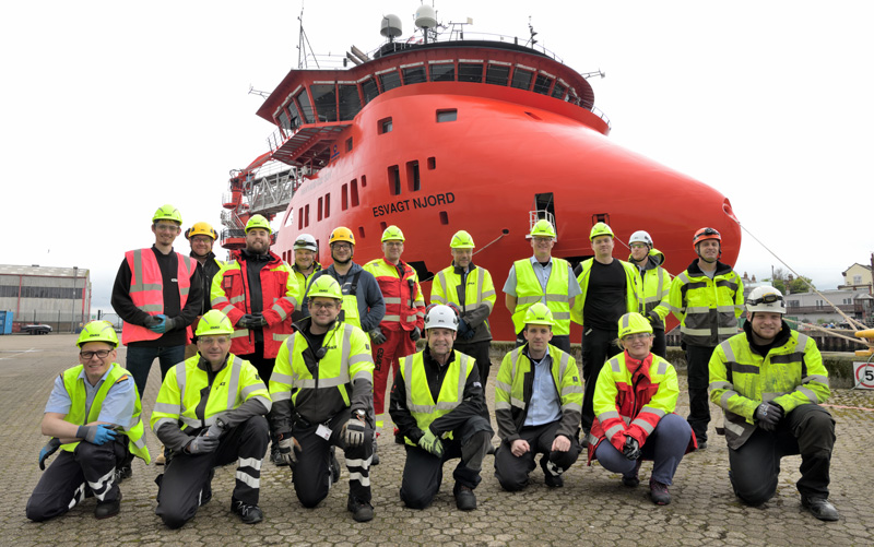 The Esvagt Njord a Service Operations Vessel serving Dudgeon offshore wind 
                     farm was involved in a rescue operation saving the lives of seven fishermen