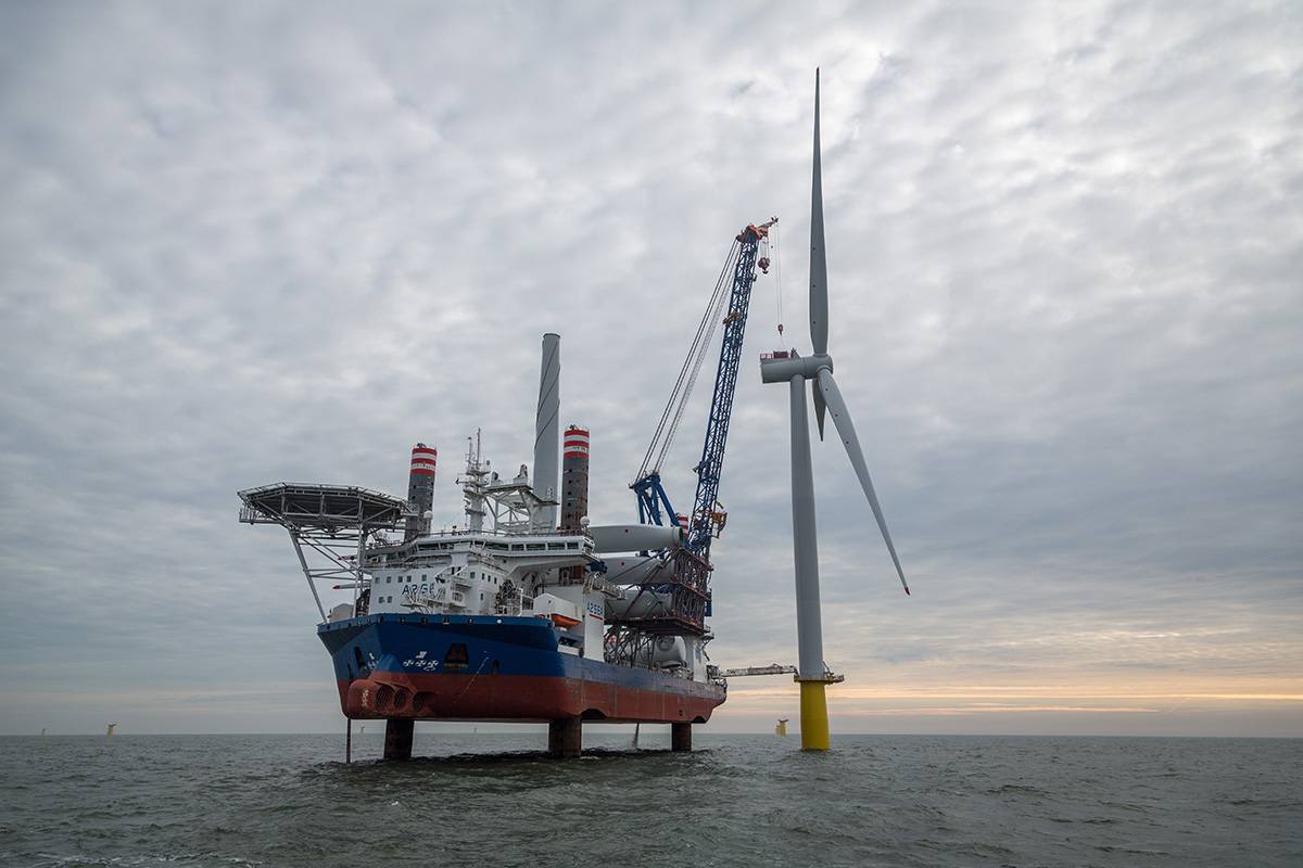Sea Challenger from A2Sea installing turbine 3 of 67