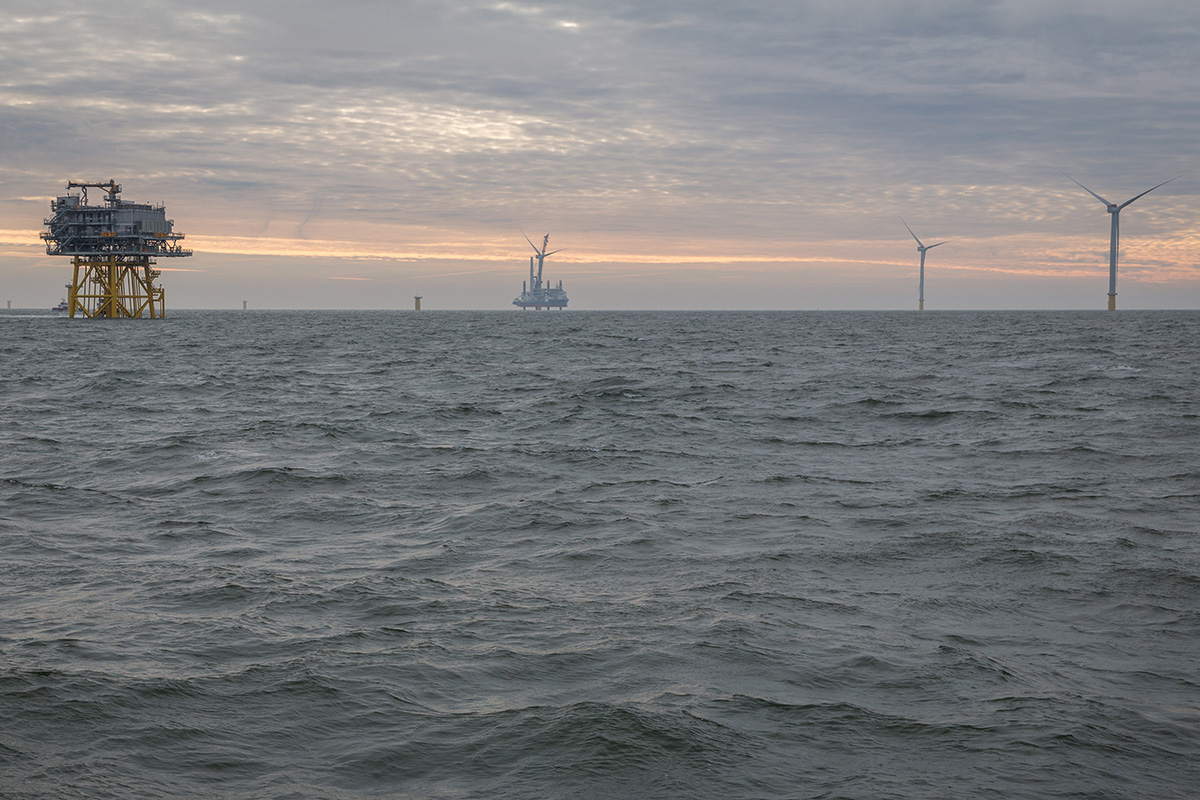 Installation of turbines at Dudgeon Offshore Wind Farm
